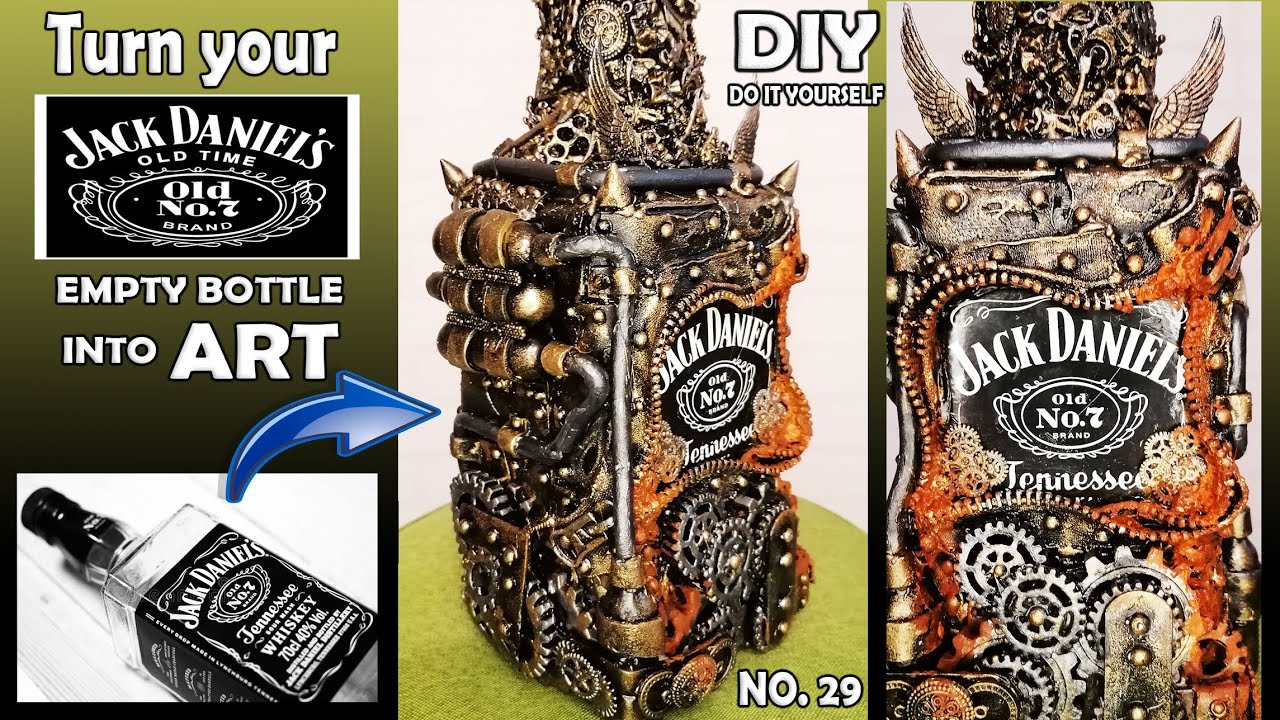 Decor Antique Bottle Art / Wine Bottle Art / Altered Bottle/Steampunk Bottle Art/arte e artigianato