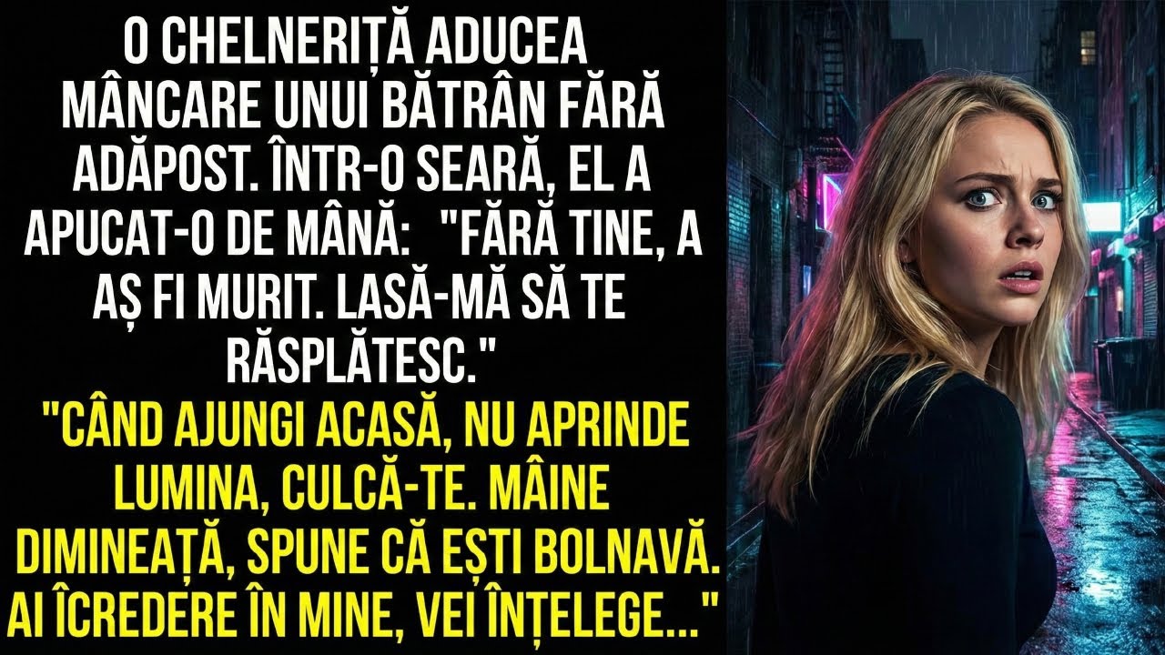 „În fiecare seară, după ce își termina tura, chelnerița îi scotea mâncare unui bătrânel fără...