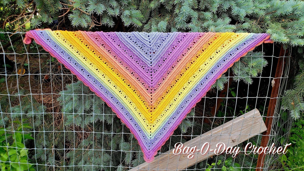 Crochet Easy Shawl Tutorial | RAINBOW SHERBET SHAWL | BAGODAY CROCHET TUTORIAL