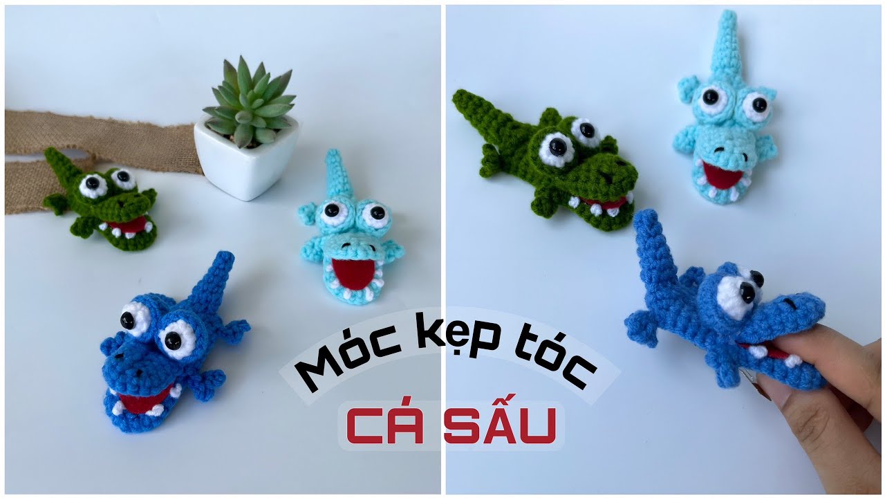 #138 Crochet Little Crocodile | 🐊 Móc Kẹp Tóc Cá Sấu, Móc Cá Sấu Mini | Dương Liễu Handmade
