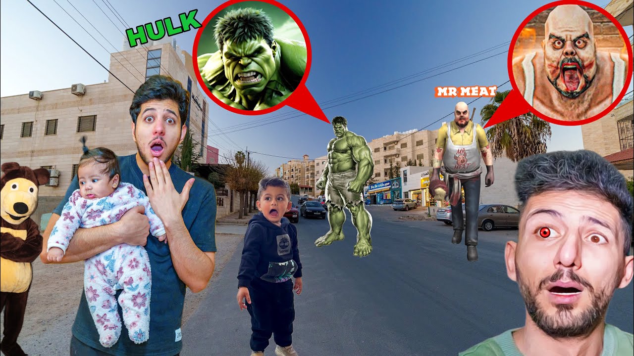 هالك والجزار سيد لحمه الشرير هاجمونا أنا وميمي تيوبر وعز وايمن بالحياه الواقعيه !! ايمن تحول