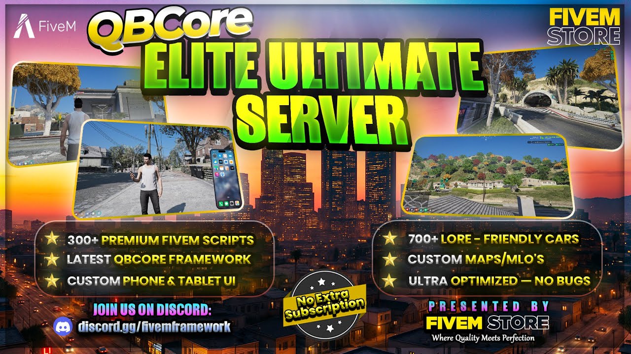 Best QBCore Server for Sale 2026 | Latest FiveM Elite Ultimate Server | 350+ Scripts 700 Cars & More