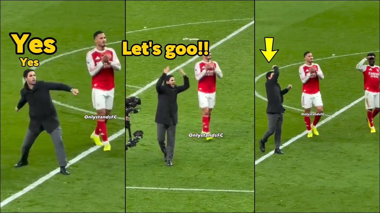 🤣Mikel Arteta Crazy Celebration with Arsenal Fans After Win Against Tottenham Hotspur Today 
