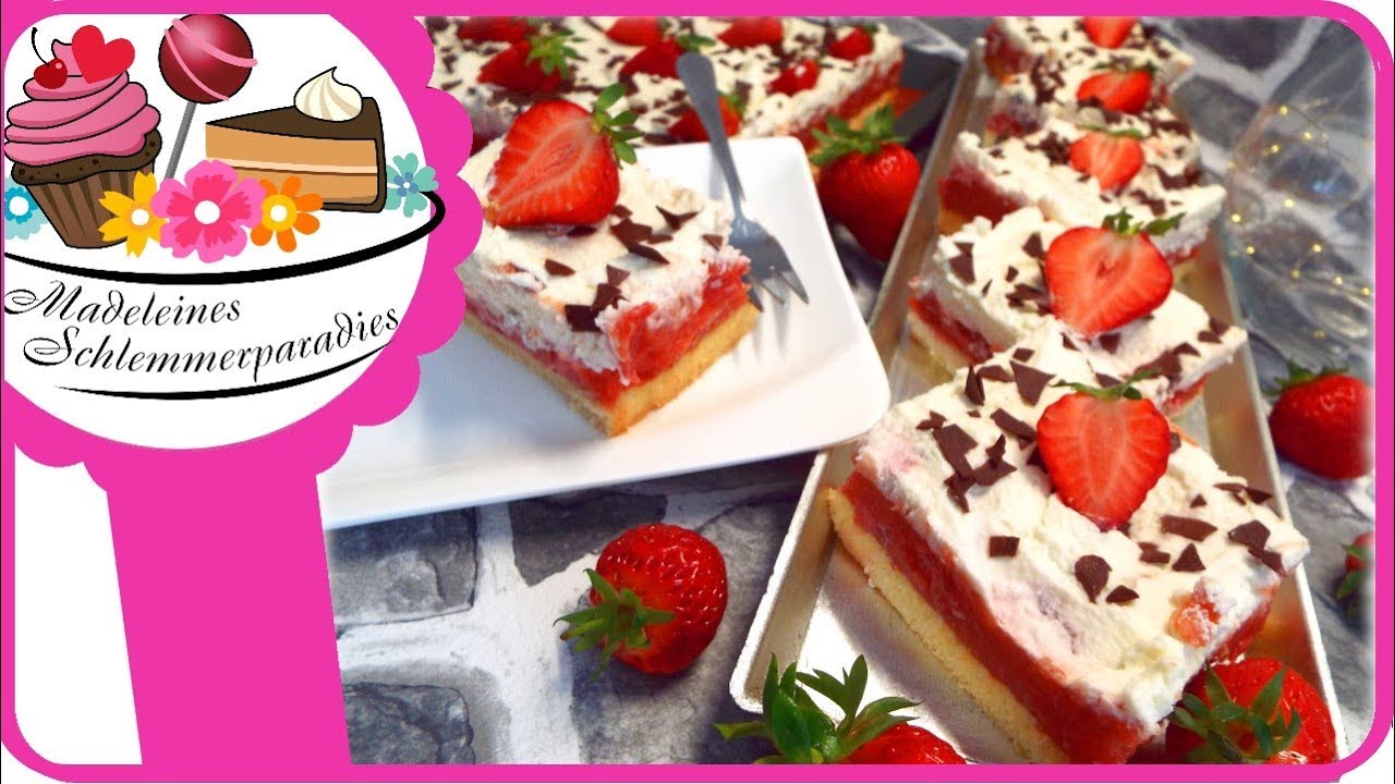 Erdbeerschnitte Leicht Und Fruchtig / Erdbeer-Blechkuchen / Klassiker