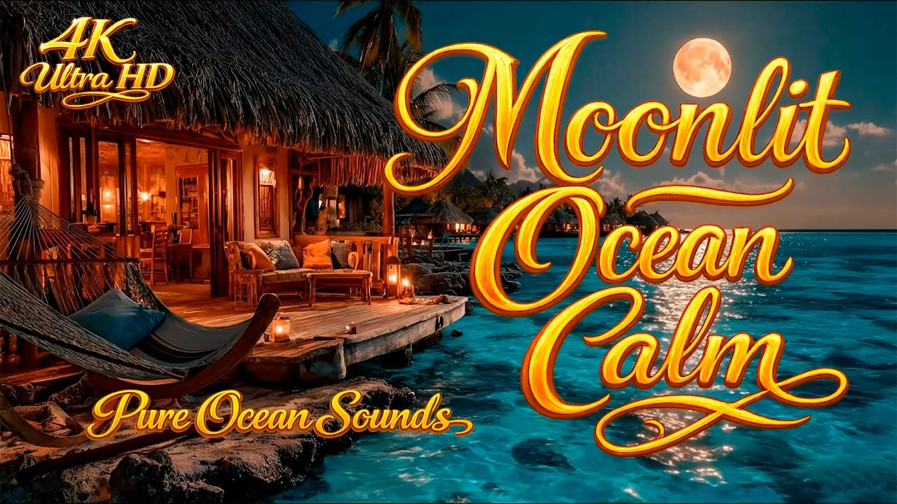 Pure ASMR Ocean Waves at Night ⚓ Deep Sleep Sounds for Relaxation & Stress Relief (4K)