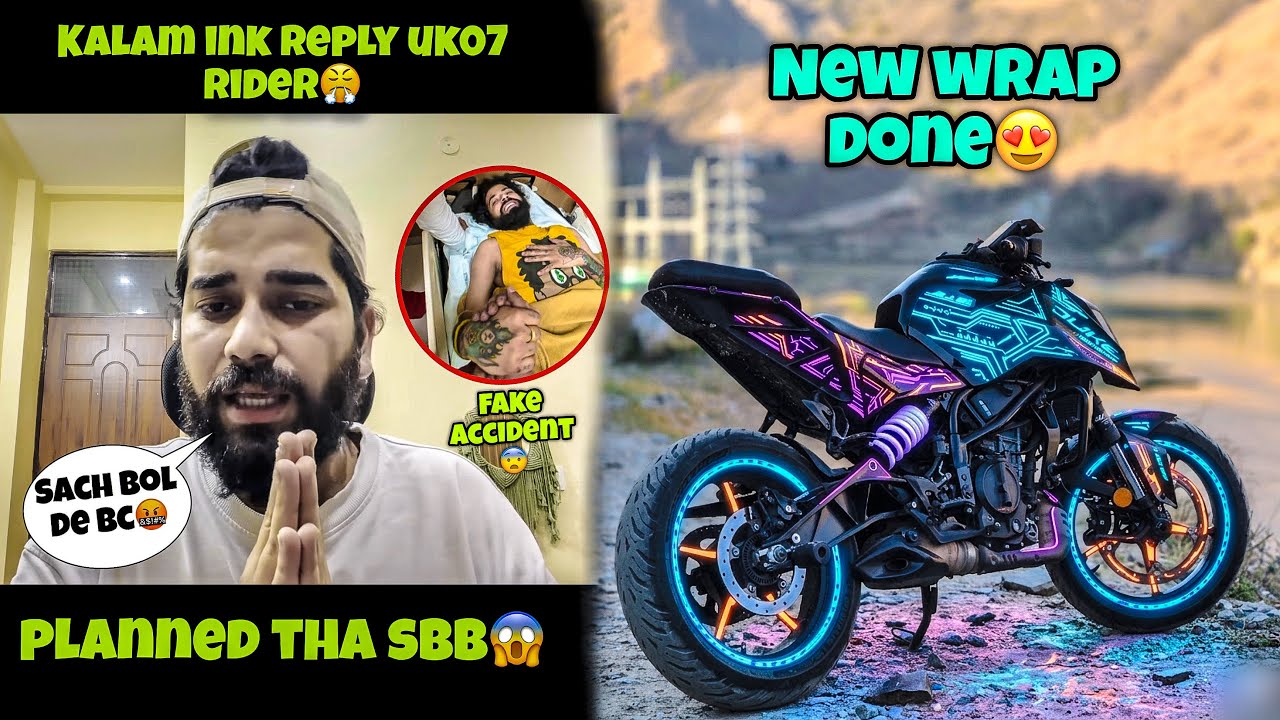 Kalam ink Reply Uk07 Rider Live Accident😤 / Pre Planned Tha sbb😨/ Modification Start😍