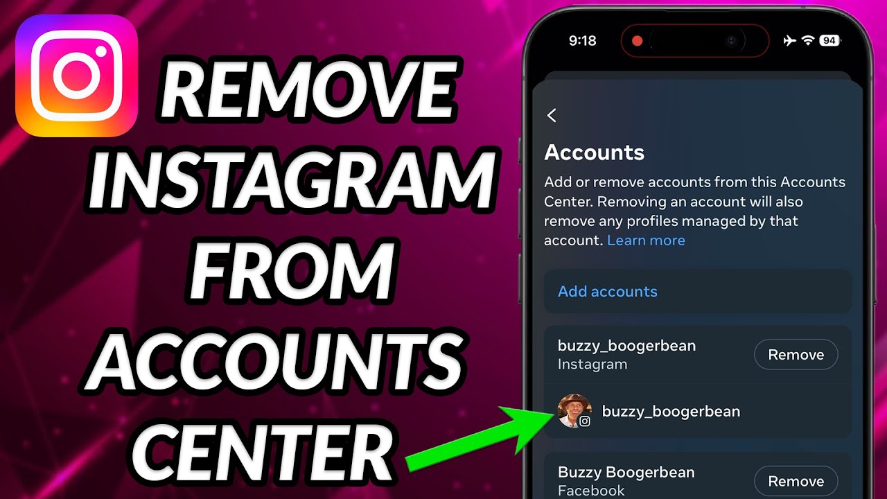 How To Remove Instagram Account From Account Center