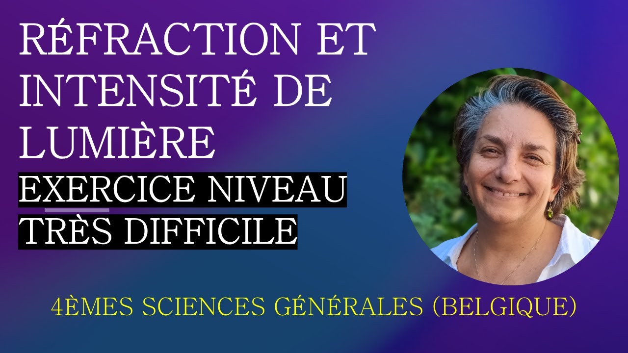 Physique Secondaire - Réfraction et Intensité de lumière (exercice niveau très difficile)