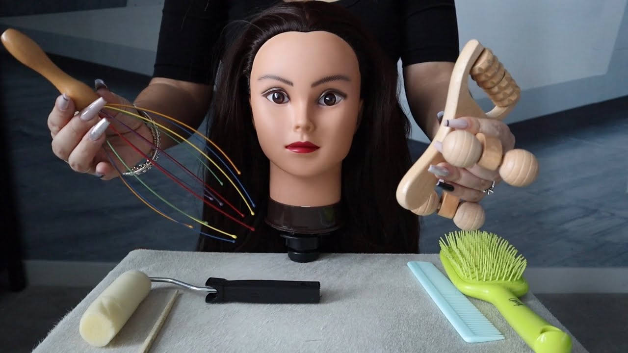 ASMR Deep Scalp Massage & Head Massage | Relaxing Massage Tools, Brushing & Bracelet Sounds