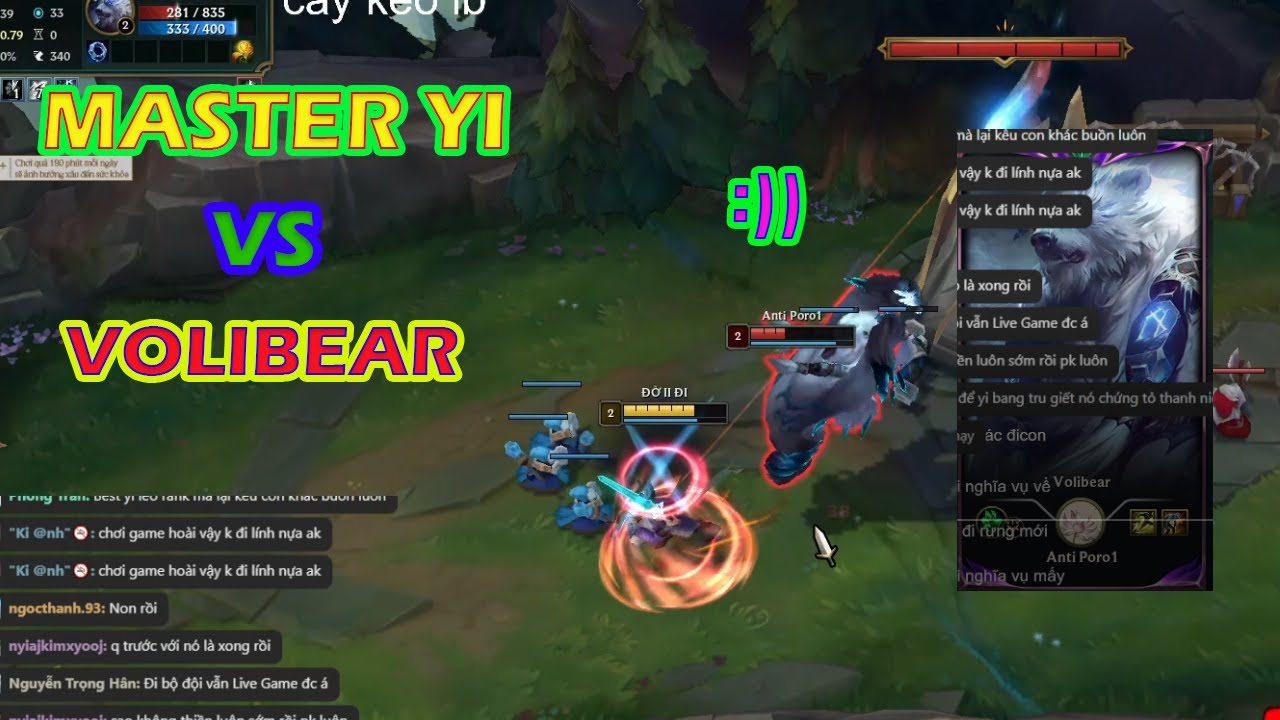 CAO THỦ VOLIBEAR TỰ TIN SOLO THỢ YI KHI CÓ MALPHITE GANK VÀ CÁI KẾT !