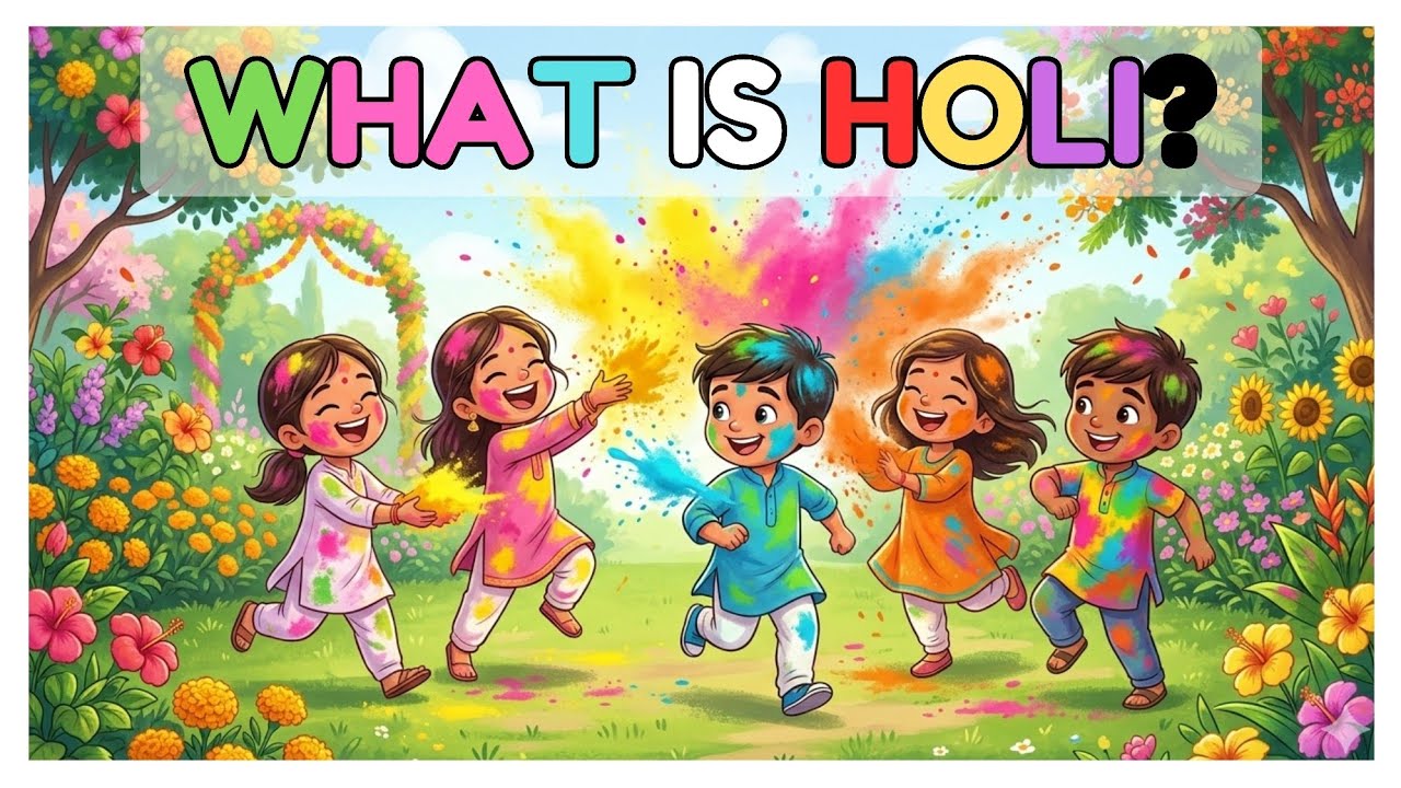 What is Holi? 🌸 Holi Festival Explained for Kids | Story, Celebration & Fun Facts