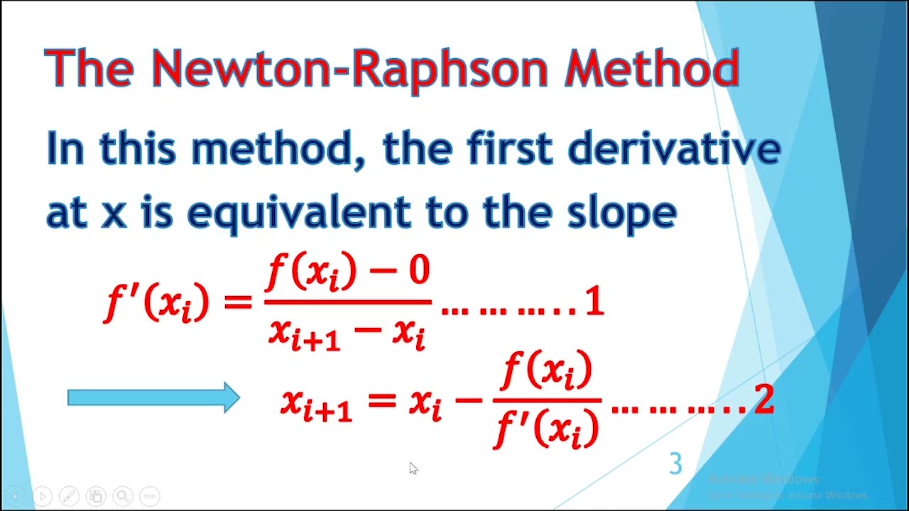 Numerical Methods-Root Findings- Newton Raphson Method