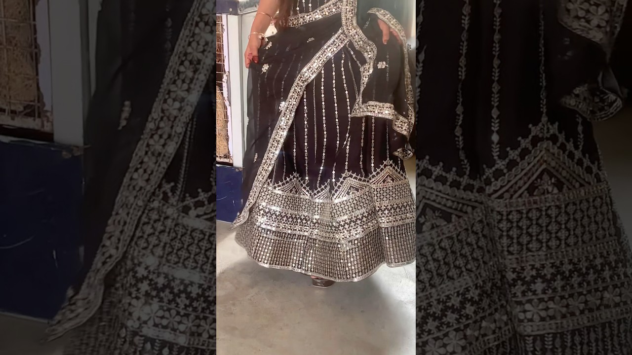 Wedding Special Black Lehenga Look 🖤✨ #trending #instareels #shorts