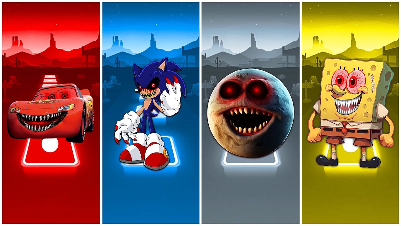 McQueen exe 🆚 Sonic exe 🆚 Lunar moon 🆚 SpongeBob exe | Coffin Dance cover!
