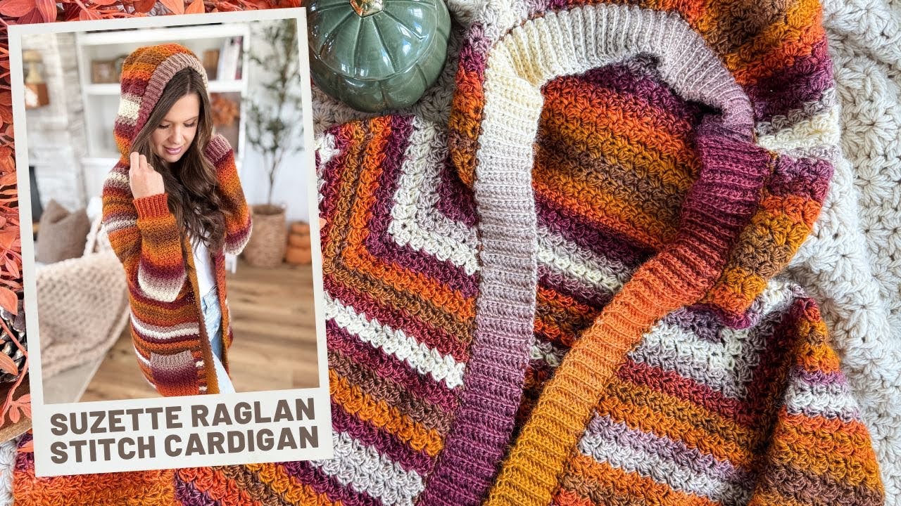 Crochet Cardigan Pattern | Suzette Stitch Raglan Cardigan Step-by-Step Tutorial