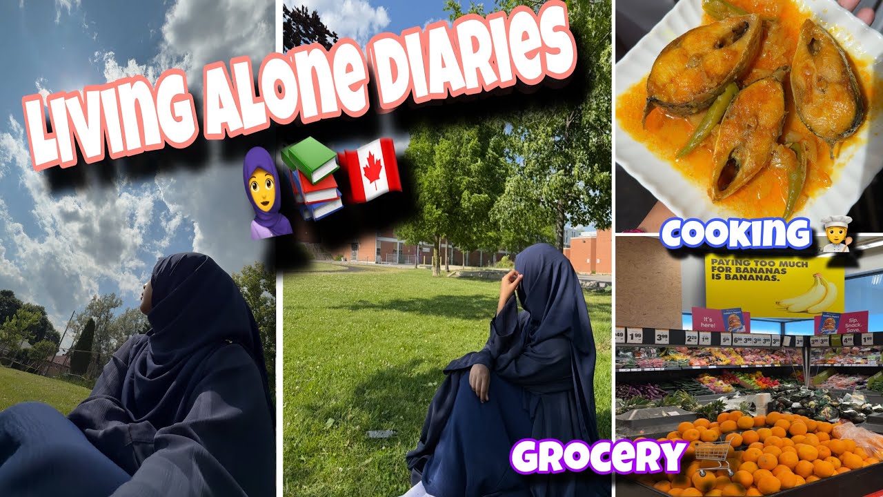 🍂Living alone diaries in Toronto🧕📚🇨🇦 || Dealing with sadness❤️‍🩹 || Grocery x Cooking Hilsha 🛒👩‍🍳