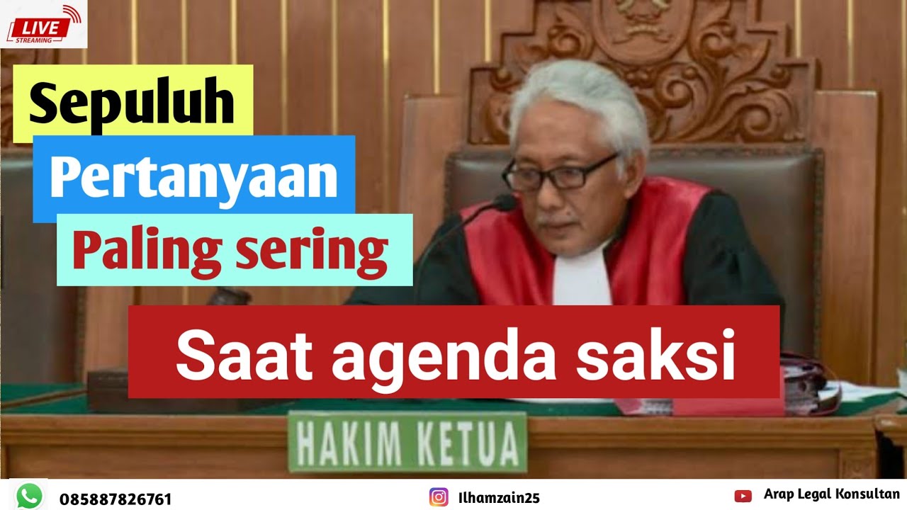 10 Pertanyaan hakim kepada saksi dalam sidang perceraiaan