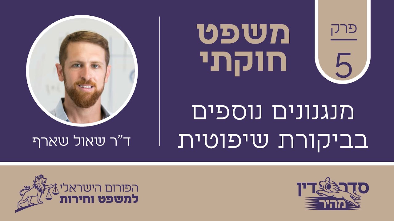 סדר דין מהיר - משפט חוקתי - פרק 5 - מנגנונים נוספים בביקורת שיפוטית // ד