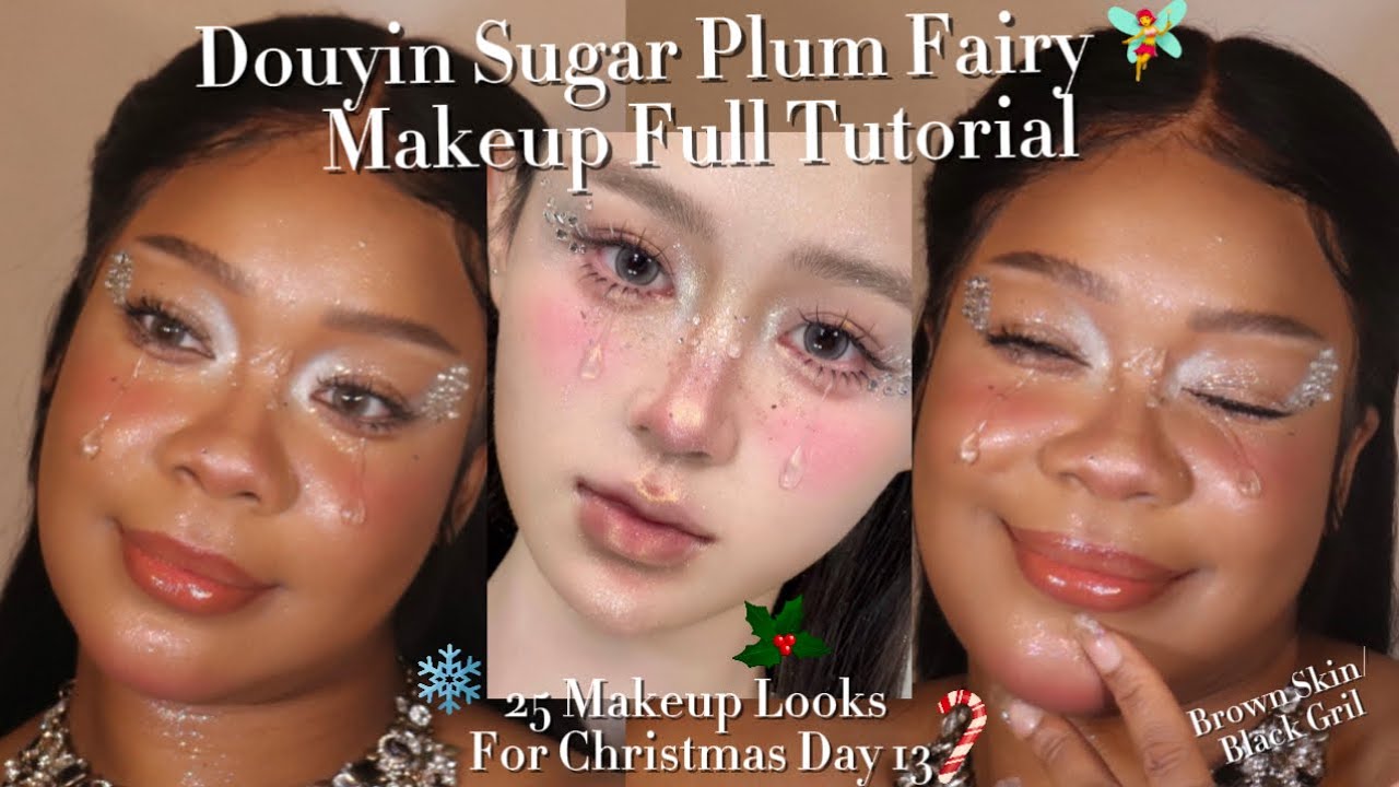DOUYIN SUGAR PLUM FAIRY | 25 Makeup Looks for Christmas Day 13 | Black Girl Tries