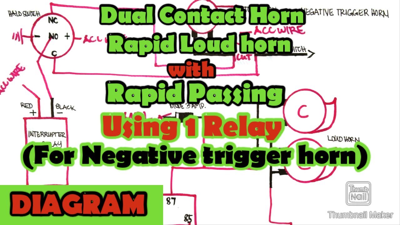 Dual Contact Horn with interrupter relay (Negative trigger horn)