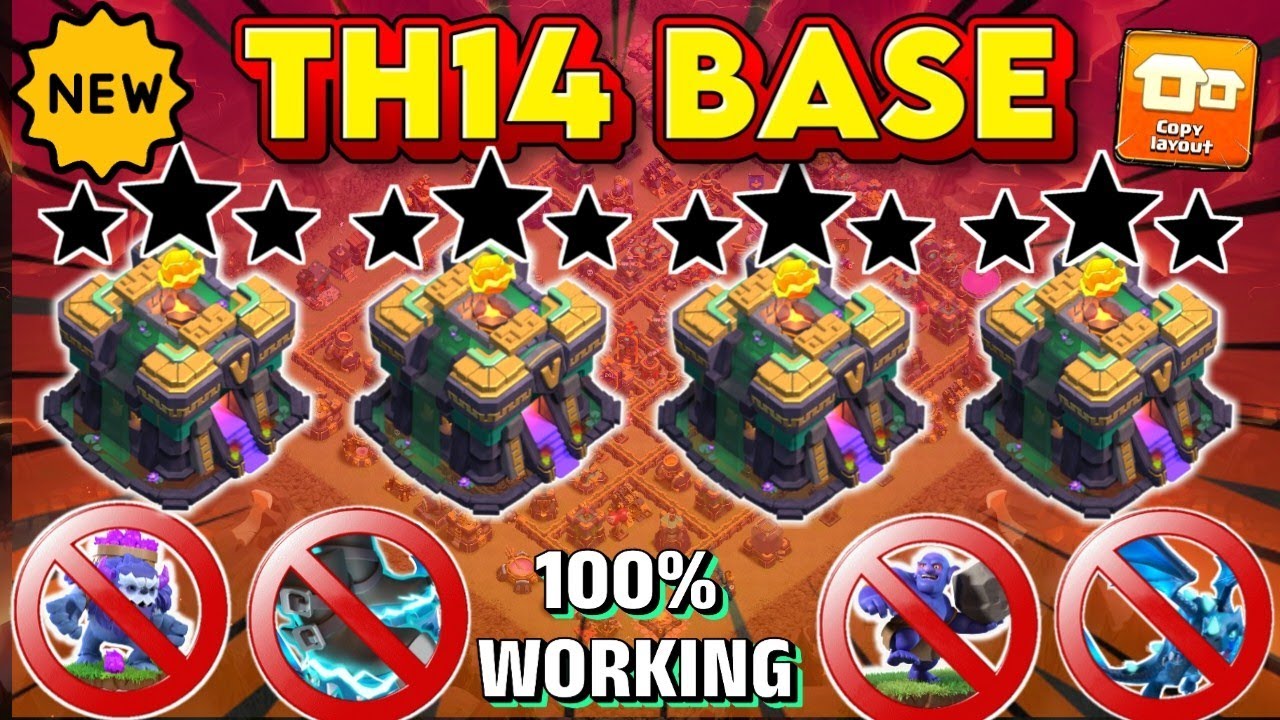 TOP-05 BEST TH14 WAR / TROPHY / CWL BASE WITH LINKS + BONUS VIDEO || TH14 UNBEATEN BASE || TH14 BASE