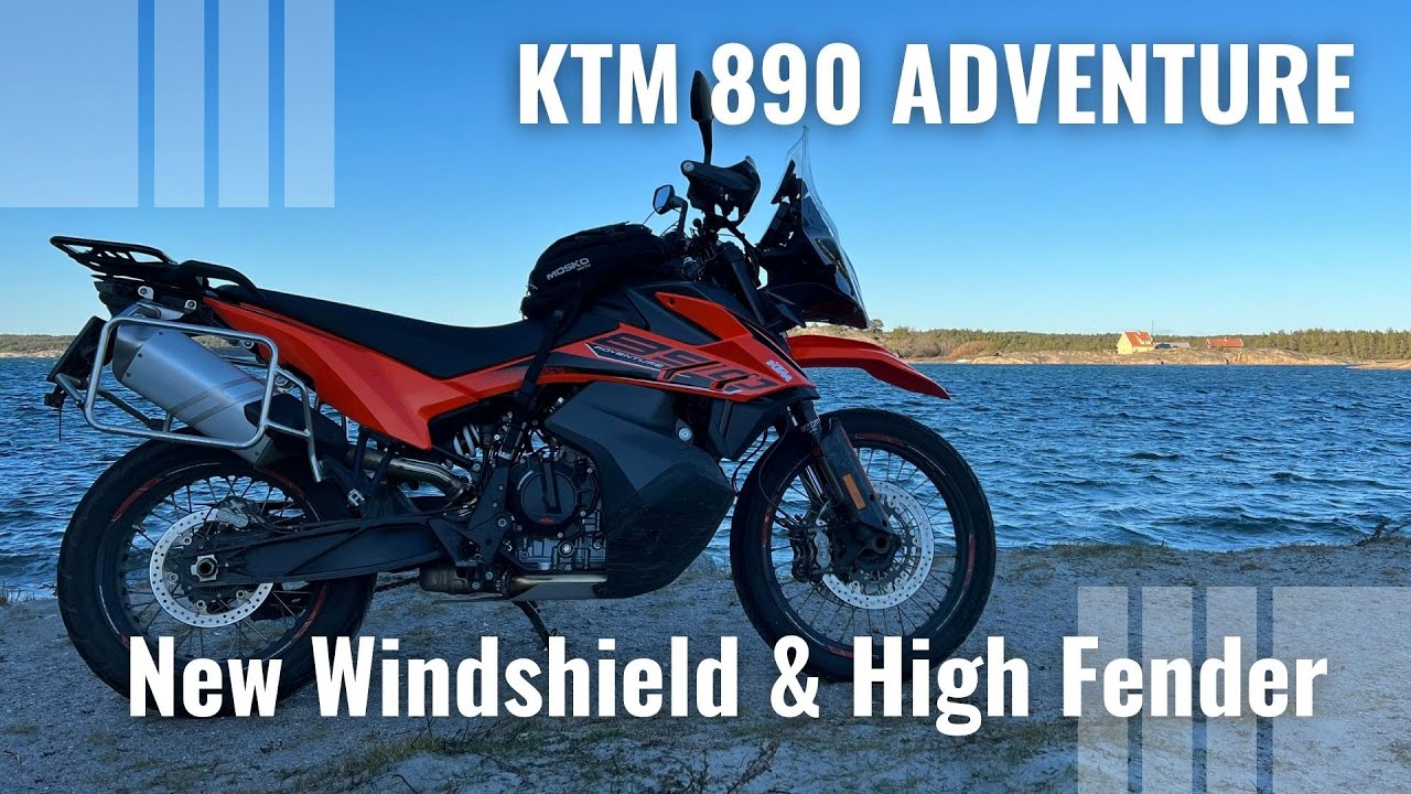 How to mount Rade Garage windshield, headlight guard and high fender on a KTM890Adventure. (ENG SUB)