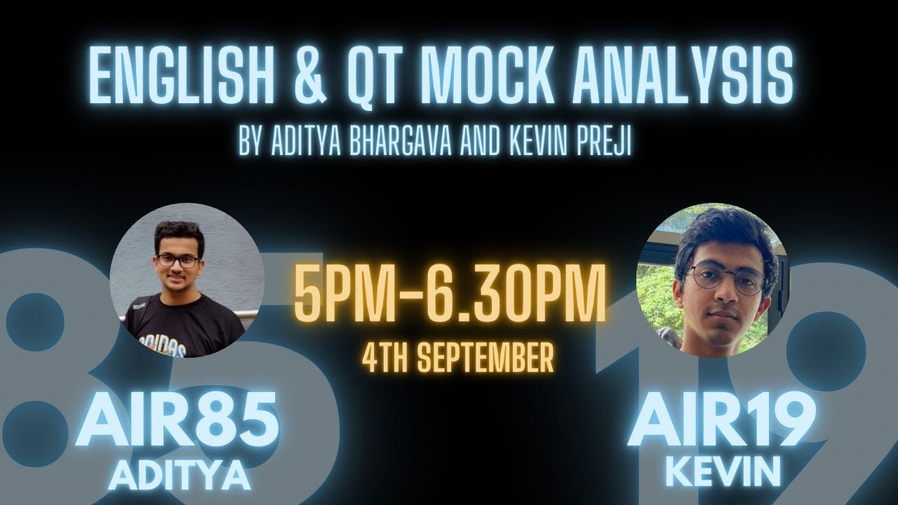 Live Mock Analysis by Aditya (AIR 85) and Kevin (AIR 19 CLAT 2022)