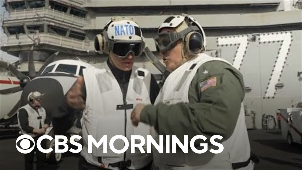 NATO forces training on U.S. aircraft carrier say they're prepared to defend allies