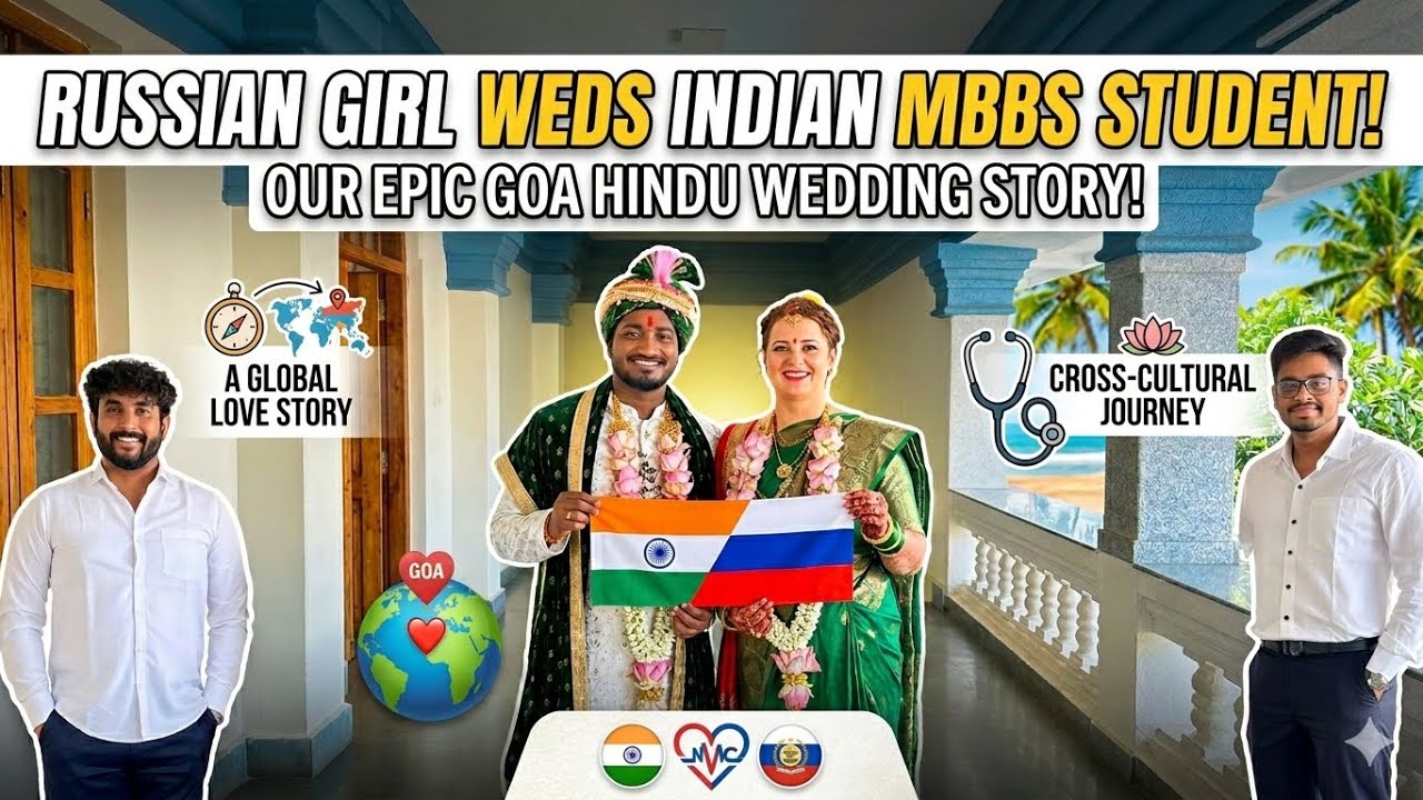 Our INDIAN friend 🇮🇳 Marrie 👰‍♂️🤵a RUSSIAN girl 🇷🇺 In GOA 