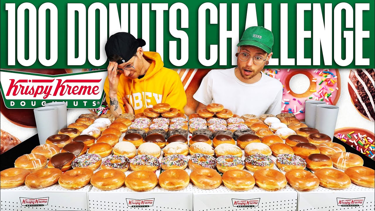 ЧЕЛЛЕНДЖ «100 ПОНЧИКОВ KRISPY KREME»! | 26 000 калорий | Близнецы против еды