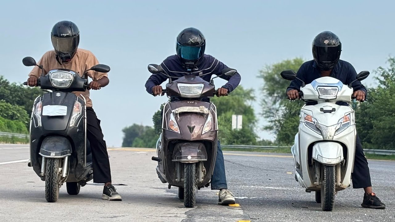 SUZUKI ACCESS 125 VS TVS JUPITER 125 VS HONDA ACTIVA 125 || DRAGRACE 