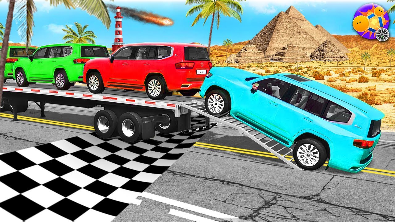Downhill Speed Bumps vs Trucks – Realistic Crash Physics (BeamNG.Drive) #16 💣