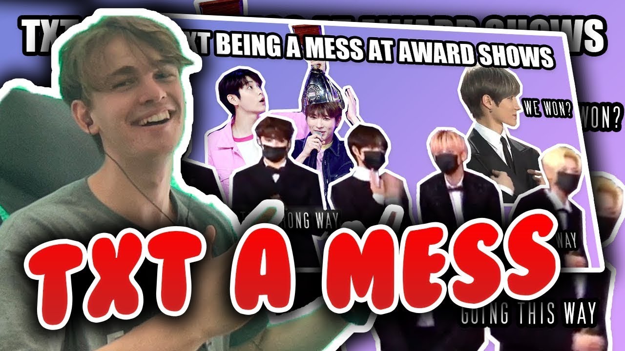 TXT a mess at award show ceremony in a nutshell (crack) Reaction 😂
