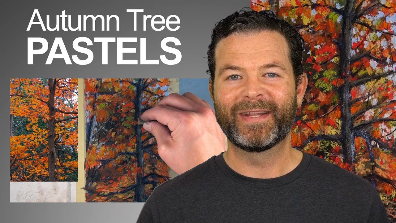Pastel Sketch of an Autumn Tree