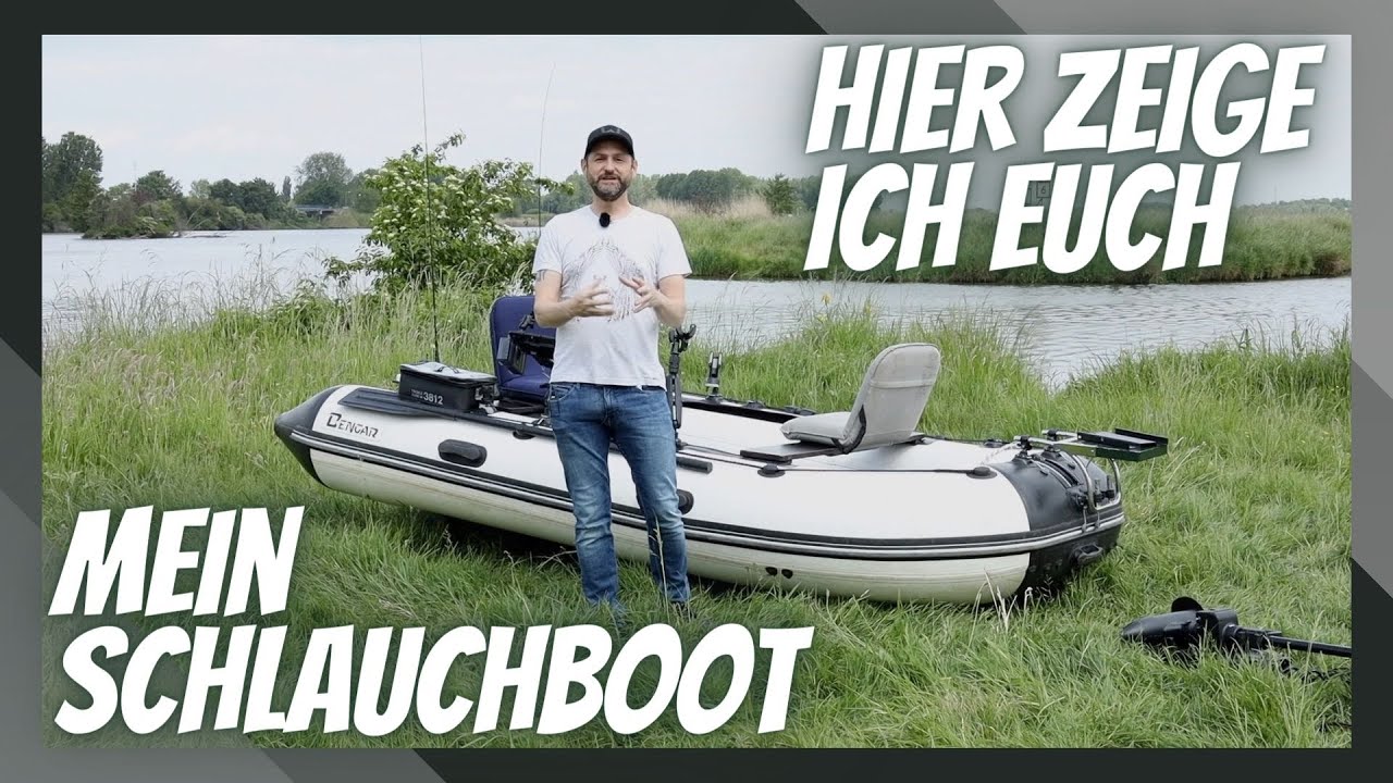 Dieses Schlauchboot ist perfekt zum Angeln umgebaut. Frontmotor Minn Kota Terrova.