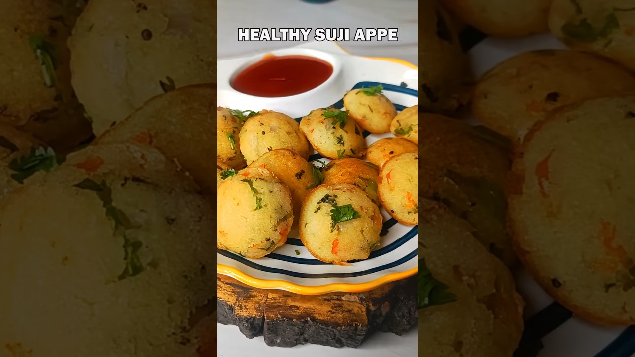 Suji Appe Recipe | Quick, Fluffy & Healthy | Breakfast, Tiffin & Weight Loss Friendly #shorts