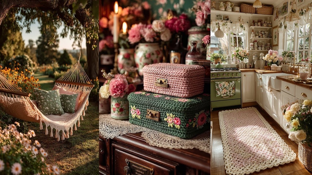 GRANDMA's Crochet, Floral & Lace in Soft Pink & Green | Vintage Petite Spaces with Personality DECOR