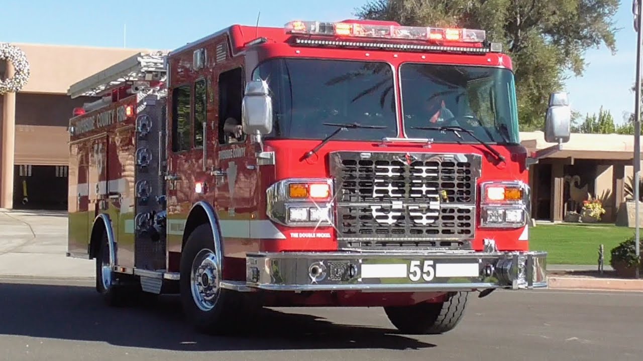 CalFire/Riverside Co FD Engine 55 & Medic 55 Responding