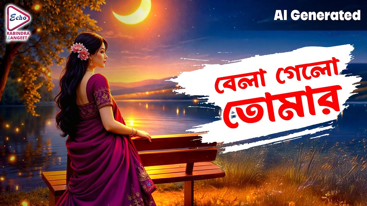Bela Gelo Tomar (বেলা গেলো তোমার) | Poth Cheye | Sumitra Sen | audio Graphic Song | TEGORE AI SONG