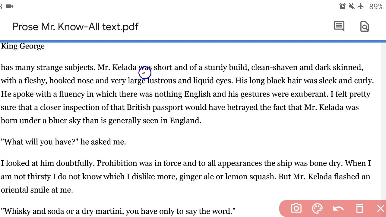 Prose: Mr-Know all: Part-2