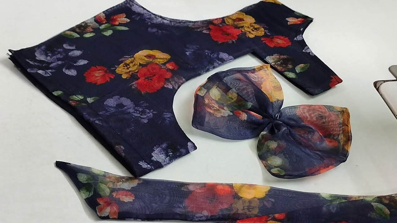 Princess Cut Blouse Cutting and Stitching with Designer Blouse Back Neck Design