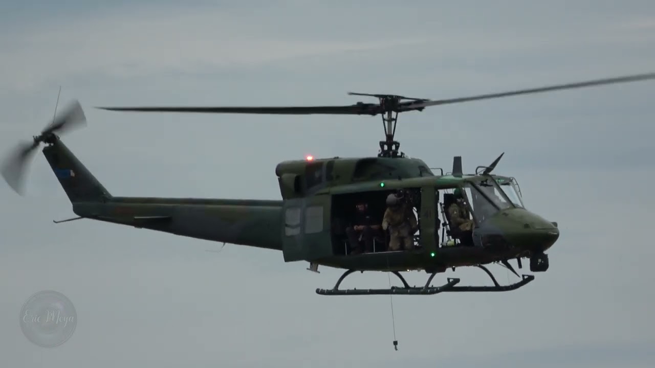 Bell UH-1N Rescue Simulation at the Skyfest 2022 in Spokane Washington. 4K