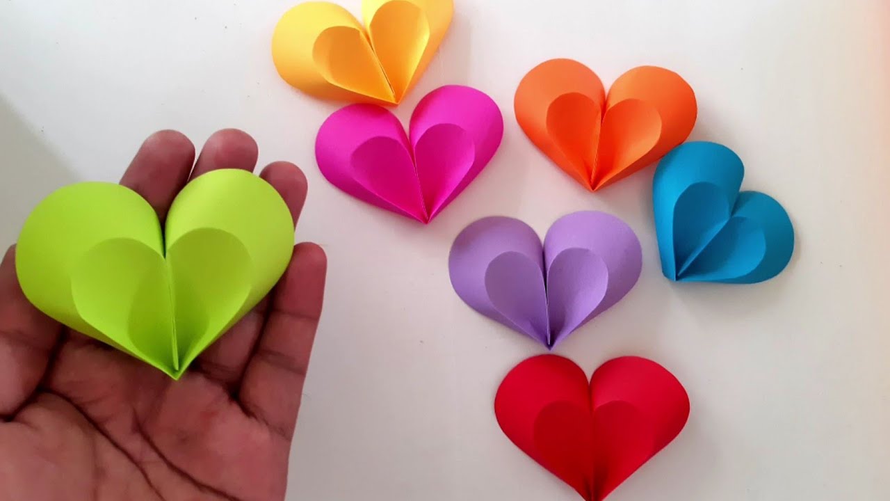 DIY paper heart | How to make easy and simple heart origami paper for decoration | DIY paper craft