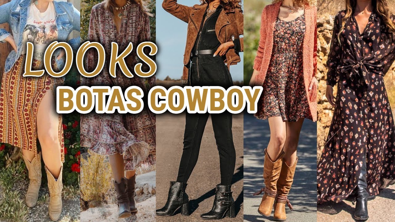 BOTAS Y BOTINES ESTILO COWBOY COMO COMBINARLAS COMBINACIONES DE ROPA CON BOTAS Y BOTINES COWBOY