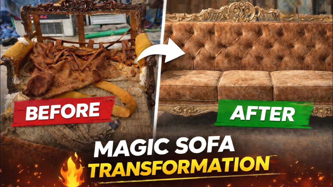Purana Sofa New Jaisa | Sofa Repair & Upholstery | Before After Sofa Makeover 😱||sofa repair at home