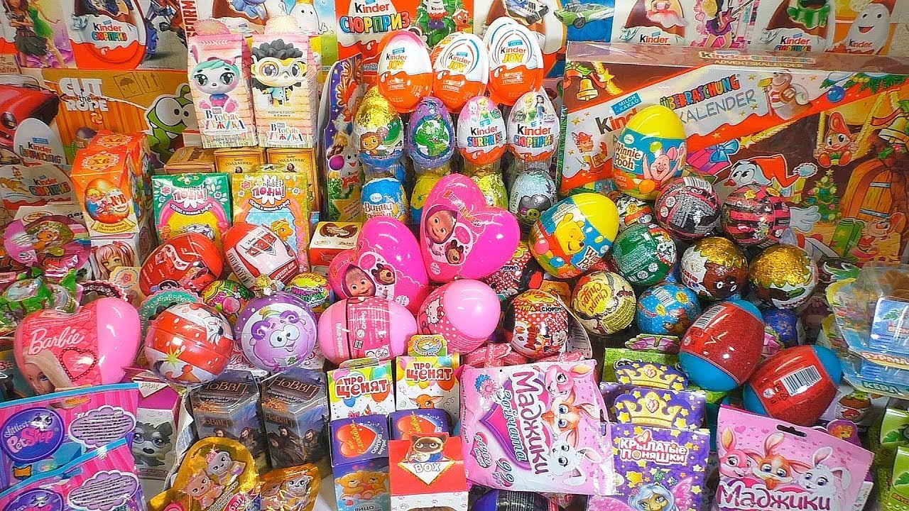 Киндер Сюрприз 224 яйца МЕГА распаковка Kinder Surprise eggs unboxing
