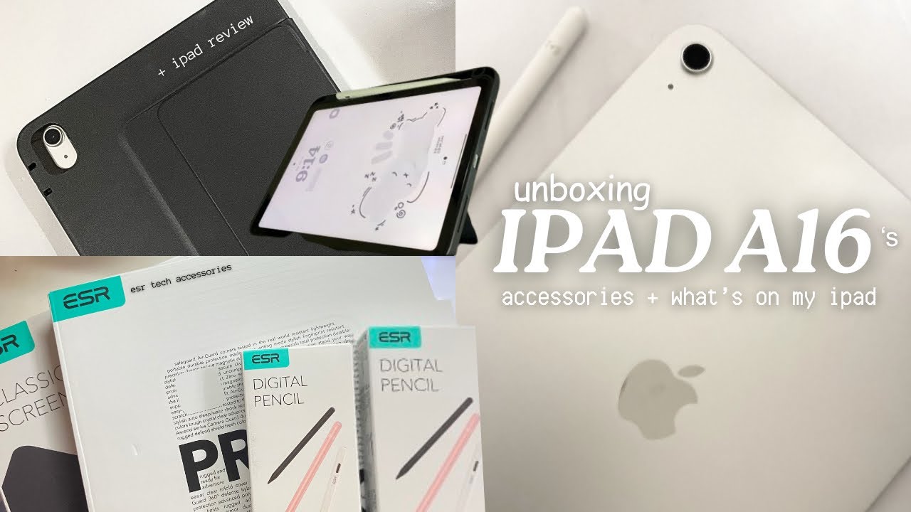IPAD A16 (11th GEN) 🍥 unboxing new accessories + what's on my iPad | back to school setup | ft. ESR