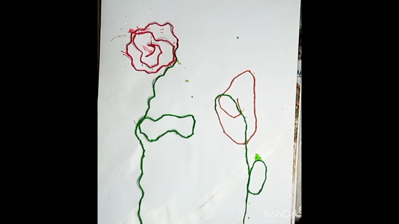 Thread painting ideas 😁💡#flowers #viralvideo