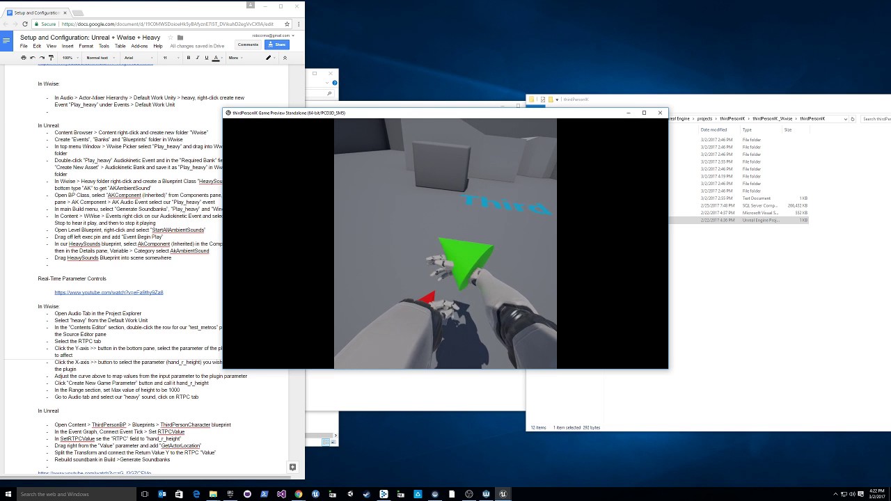 UE4 + Vive hand and head tracking + Wwise + Heavy/Pure-data
