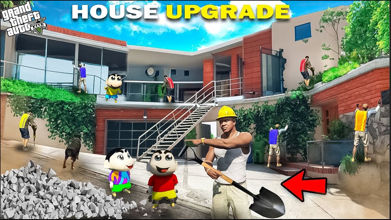 GTA 5 : Franklin Shinchan & Pinchan New Ultimate Modern Luxury House Upgrade GTA 5 ! PART-3
